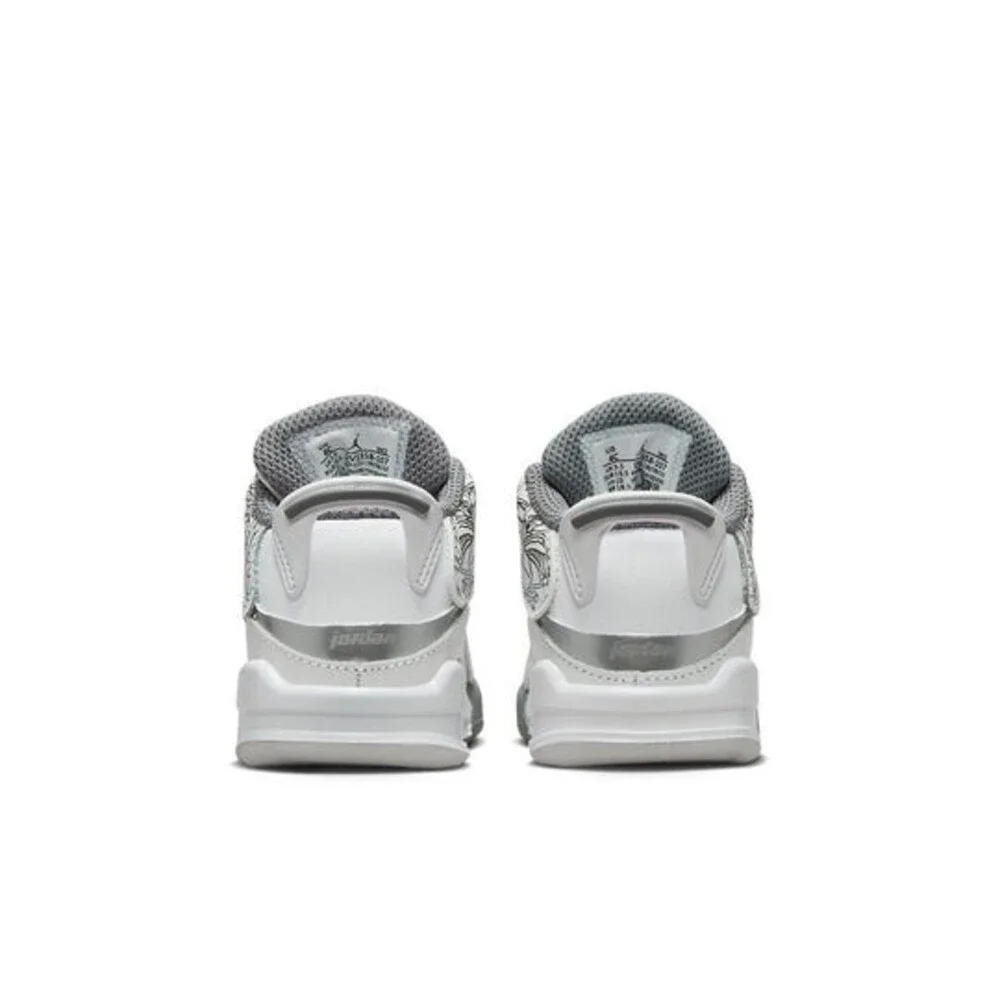 Air Jordan Dub Zero DV1358-107 Toddler 4 White Cool Gray Lifestyle Shoes GBNC22